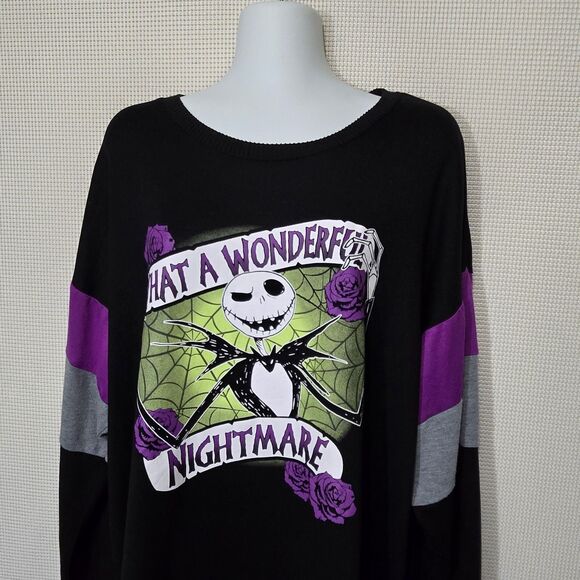 What A Wonderful Nightmare Before Christmas Sleepshirt Womens XL Disney Black - Picture 2 of 12